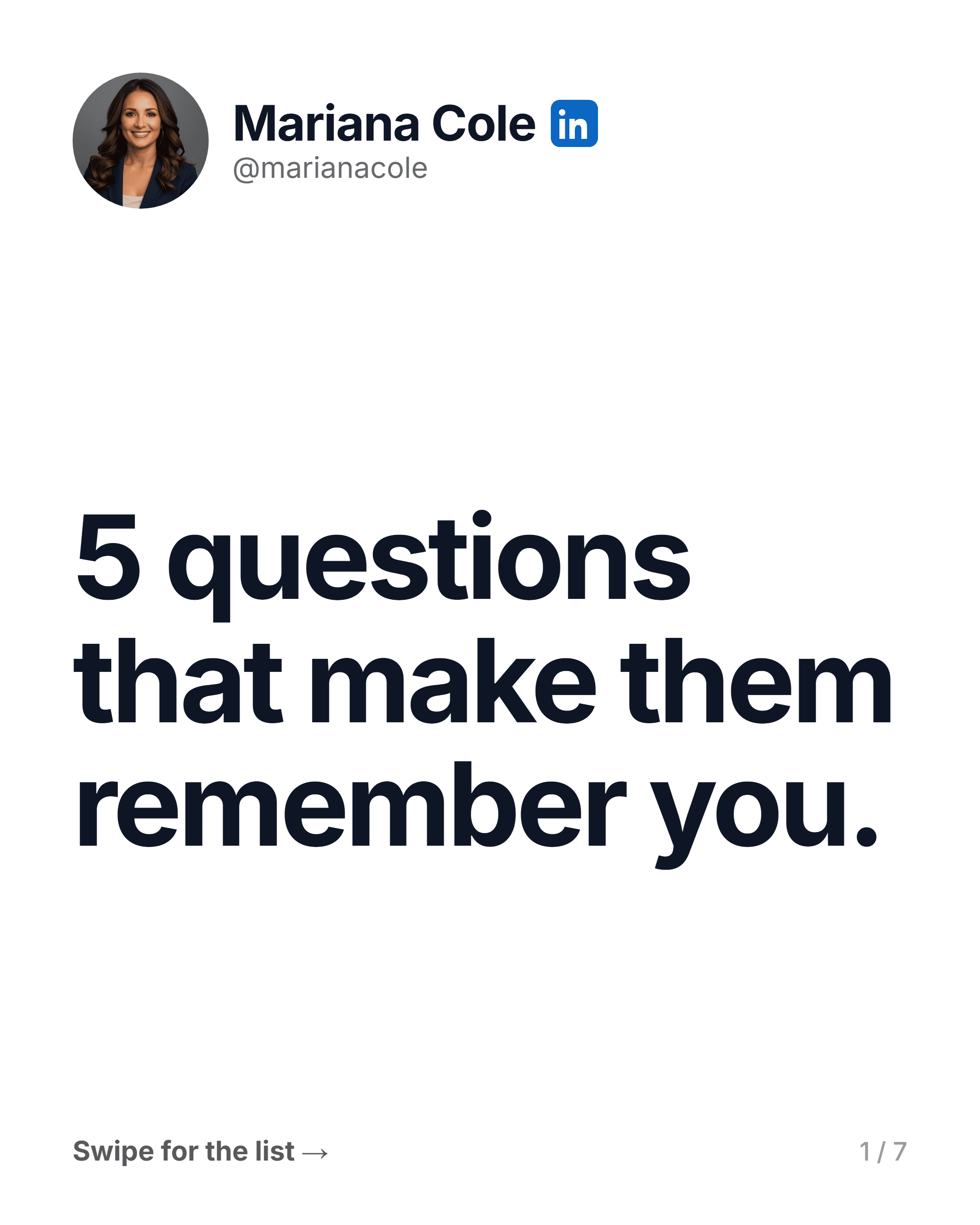 5 questions that make them remember you, slide 1