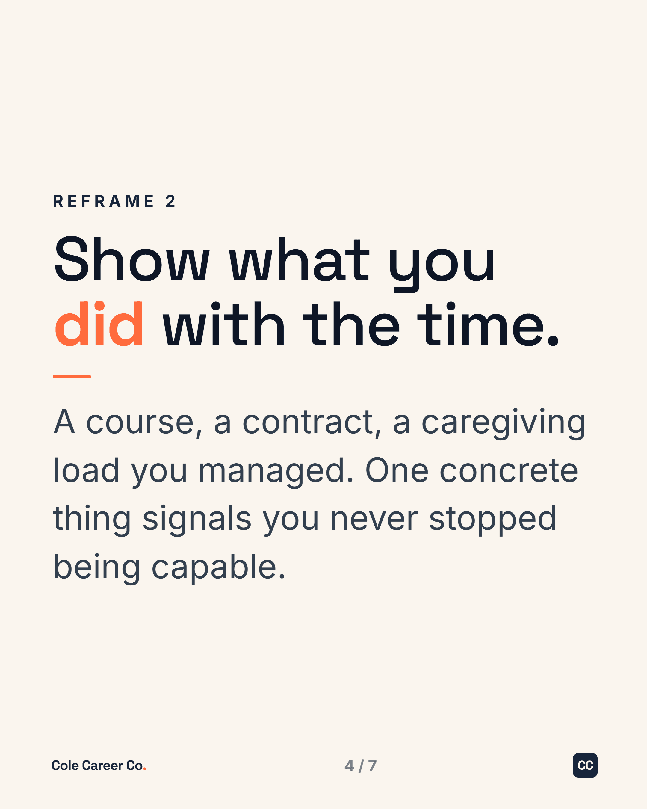 How to explain a career gap, slide 4